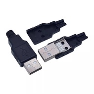 Male Female A Male A Female Plastic Shell USB Male+USB Female DIY Plug 3-Piece Set USB Connection Pl