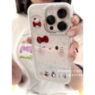 Cute Cat Emoji Glitter Case