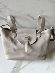 Meli Melo THELA Medium Taupe Grey Leather with Zip Tote Bag