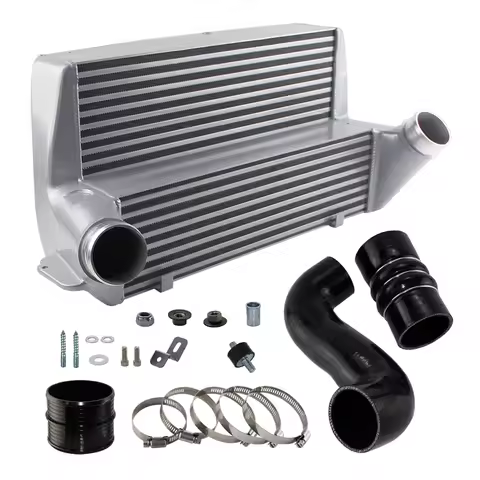Competition Silver Intercooler w/Hose kit For EVO3 BMW 135i 335i E82/E88 E90/E91/E92/E93 1er M N54&N