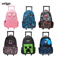 (In stock)Smiggle trolley schoolbag school bag trolley bag pull can carry large size student travel backpack travel bag