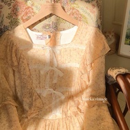 Himeka Vintage - Licia Dress - Cottagecore Vintage Dress - Floral Dress Silk Cotton Maxi Dress