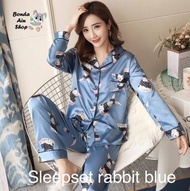 Sleepwear Pajamas Pyjamas Women Men Nightwear Satin Silk Unisex Couple Pajamas Baju Tidur Kain Licin Menarik