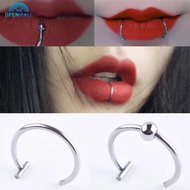OPENMALL 1Pc Fashion Simple Personality Titanium Steel Lip Clip Nose Ring Women Man Body Jewelry Acc