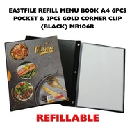 East-File MB110C MB 110C MB106R MB114C A4 Hard Cover Transparent Clear Good Quality Menu Book