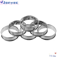 JONY1EC 6 pcs English Muffin Ring Set, 3.2'' Non-stick Multipurpose Stainless Steel Ring Set, Durabl