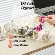 USB Cable Management Box Cable Storage Box Data Line Storage Box Wire Storage Box Desktop Cable Orga