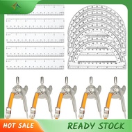 [luxiang.] 20 Pieces Geometry Math Set Compass for Geometry Math Compass and Protractor Set for Stud