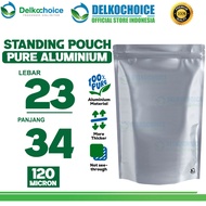 Standing Pouch PURE ALUMUNIUM FOIL Delkochoice Ziplock Packaging 23x34cm