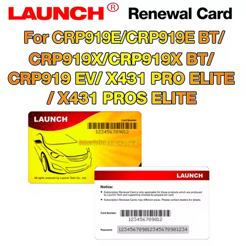 LAUNCH PIN CODE Renewal Card 1 year update for CRP919E CRP919X CRP919E BT CRP919X BT X431 PRO ELITE 