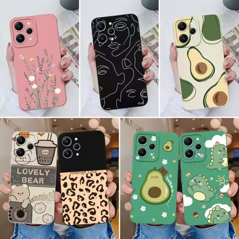 Phone Cases For Redmi 12 12C 11A New Soft Liquid Silicone Camera Protection Back Cover For Redmi12C 