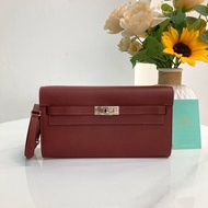 MS0802	Hermes 愛馬仕凱莉長銀包連肩帶包包 Kelly To Go Evercolor Rouge H x PHW
