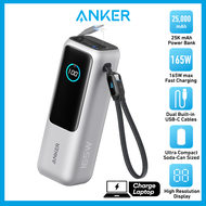 Anker Powerbank 25000mAh 165W Ultra Fast Portable Charger with Built In and Retractable USB C Cables