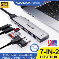 Wavlink 7-in-2 USB-C Hub for Macbook Mini Dock Compatible with Thunderbolt 3 USB C Port 4K HDMI 100W