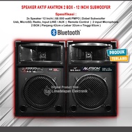 SPEAKER AKTIF 12 INCH INCHI SUBWOOFER + BLUETOOTH DAPAT 2 BOX AKATRON 1285 LEBIH OK DARI POLYTRON PM