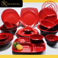 Smart Kitchen Red Black Melamine Dinnerware Dinning Plato Mangkok Platito Sandok Tumbler Baso Tasa L
