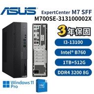 ASUS 華碩 M700SE-313100002X 商用桌上型電腦 I3-13100/B760/8G/1T+512G/300W/Win11P/3年保固