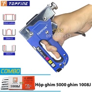 Máy bấm ghim công nghiệp cầm tay đa năng 3 trong 1 TOPFINE súng bắn ghim cầm tay – kìm bắn đinh ghim