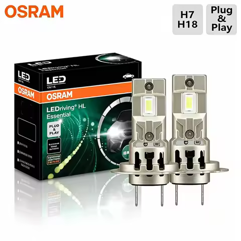 OSRAM LED Essential H7 H18 Replacement Headlight Bulbs, PX26d Base 12V 70W 5000LM 6000K Cool White H