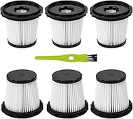 Pack of 6 Filter Replacement Parts for Handheld Vacuum Cleaner, HEPA Filter Cleaning Brush, Replacem