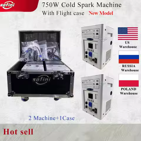 Flightcase 2Pcs Spark Machine 750W for Wedding Occasion Fireworks Cold Sparkler Fireworks Machine St