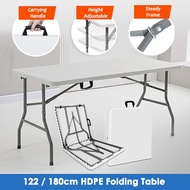 (122cm,180cm) Heavy Duty Plastic Utility Foldable Table / Heavy Duty Small Indoor Outdoor Table / HD