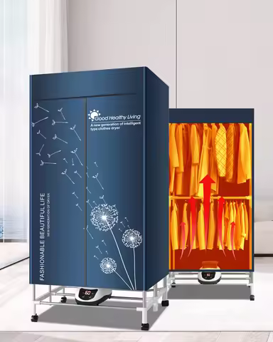 Portable Electric Clothes Dryer,220V-1500W Heated Clothes Airer, Heated Clothes Dryer with Timer, El