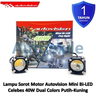 Mini Projie BiLED Autovision Celebes 40W Putih Kuning Lampu Motor LED [BISA COD]