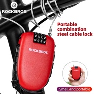 ROCKBROS Portable Password Bike Lock Motorcycle Helmet Wire Lock Bicycle Anti-theft Cable BMX Scoote