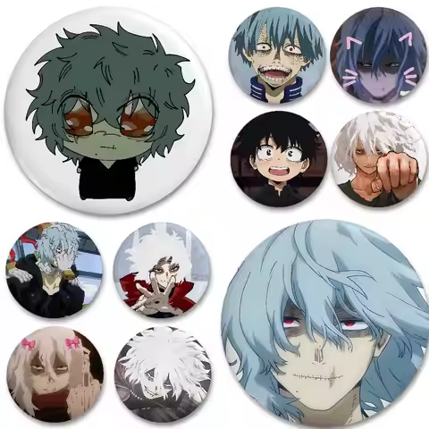 T-Tomura Shigaraki Enamel Pins Handmade Round Brooch L Killer Yagami Light Cosplay Badge Backpacks J