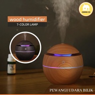 130ml Wood Grain Air Humidifier With Essential Oil Diffuser Aromaterapi Wangian Wap Asap Pewangi Bil
