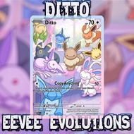 POKEMON TCG HOLOGRAM ENGLISH VERSION FULL ART CARD - DITTO EEVEE EVOLUTIONS