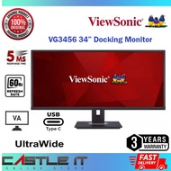 ViewSonic 34" VG3456 34 Inch 21:9 UltraWide USB Type C WQHD 1440p Monitor with Ergonomics Design (VG3456)