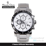 [Official Warranty] Alexandre Christie 6141MCBTBSL Men's White Dial Stainless Steel Strap Watch