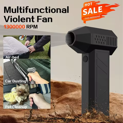 CROSSGUN Hyper Jet Powerful Fan Portable Handheld Multifunctional High-Speed Blower with LED Lights 