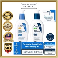 CeraVe Day & Night Face Lotion Skin Care Set AM Face Moisturizer with SPF 30 and PM Face Moisturizer