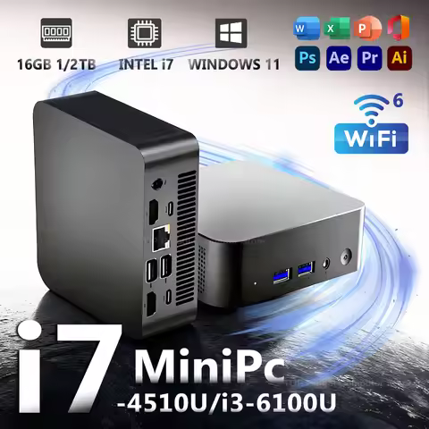 2026 Intel Core i7 4510U/i3 6100U Mini PC Windows 11 16GB RAM 1TB 2TB SSD Minipc WIFI6 Office/Study/
