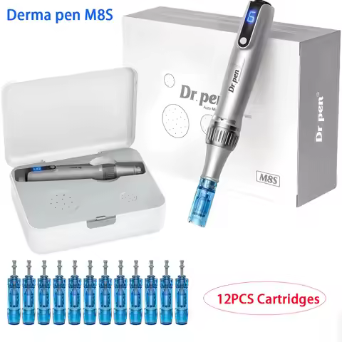 Dr. Pen M8S Microneedling Pen with 12 Replacement Cartridges Wireless Derma Microneedle Pen Kit 0.25