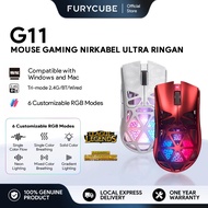 FURYCUBE G11 Mouse Metallic Red Wireless Mice For Gaming Office PAW3311 Sensor 2.4G Mouse 400 Mah Co