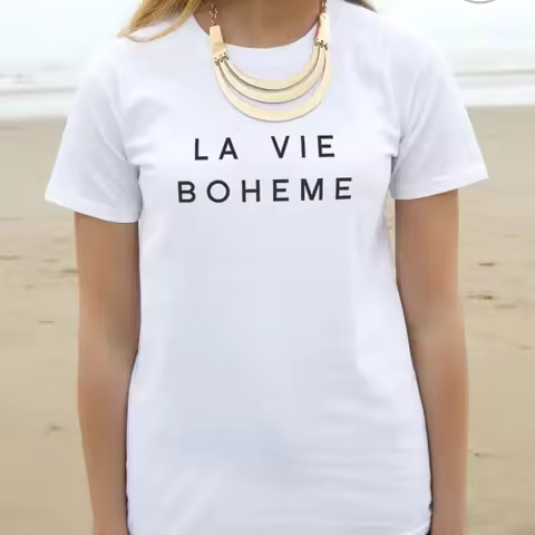 La Vie Boheme T Shirt Top Fashion Bohemian Slogan Blogger Hipster Swag