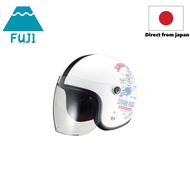 【RIDEZ】 Jr SPARK PLUGS Jet Helmet for Kids (White/Blue, 53-54cm) - Motorcycle Jet Helmet with Open/C