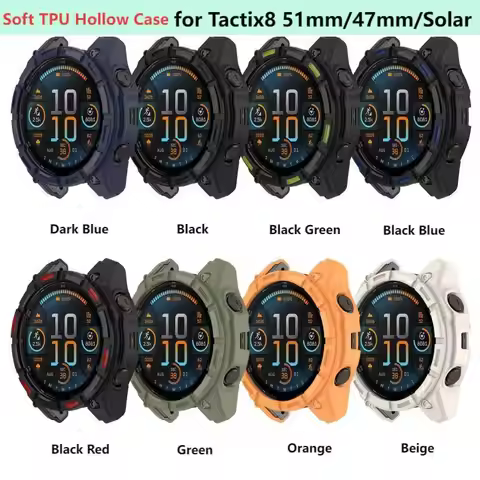 Soft TPU Case for Garmin Tactix 8 51mm 47mm SmartBand Bracelet Replacement Shell for Garmin Tactix8 