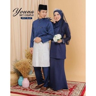 Baju nikah navy blue set youna