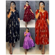 EF-3719~S to 3XL~Partywear Pure Cotton Printed Gown
