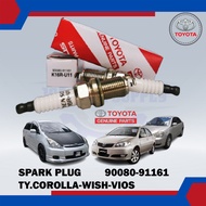 Spark Plug (1/4pcs)-Toyota Corolla Altis ZZE121-Wish ZNE10-Vios NCP42-Toyota Original-90080-91161 (K16R-U11)