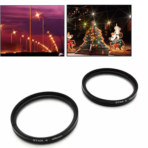 Rotatable Cross Star Filter Adjustable Lens Filter for 40.5 46 49 52 58 62 67 72 mm Lenses Nikon Son