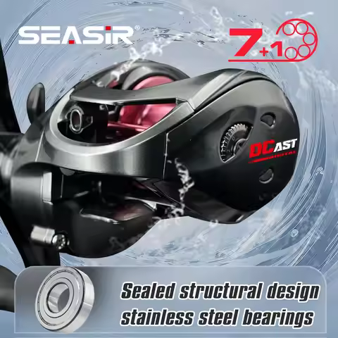 SEASIR DCAST DC Baitcasting Fishing Reel Digital Control Long Cast Carbon Washers Brass Gears 7.3:1 