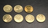 TP275.uang koin uang logam koleksi 500 rupiah tahun 1991 - 2003, 7 pcs