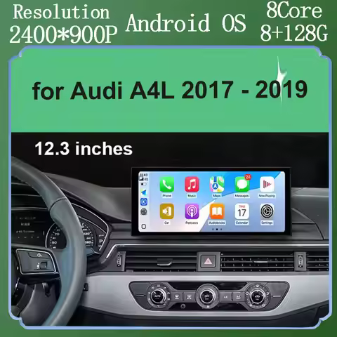 GPS Android 15 For Audi A4L A5L 2017 - 2019 Wireless Carplay QLED Touch Screen 4G WIFI DSP Stereo Ca