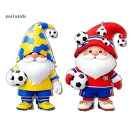 [poslajudo]  2d Flat Wood Gnome Decor Football Gnome Ornament 2 Pcs Soccer Gnome Ornaments Wooden Ha